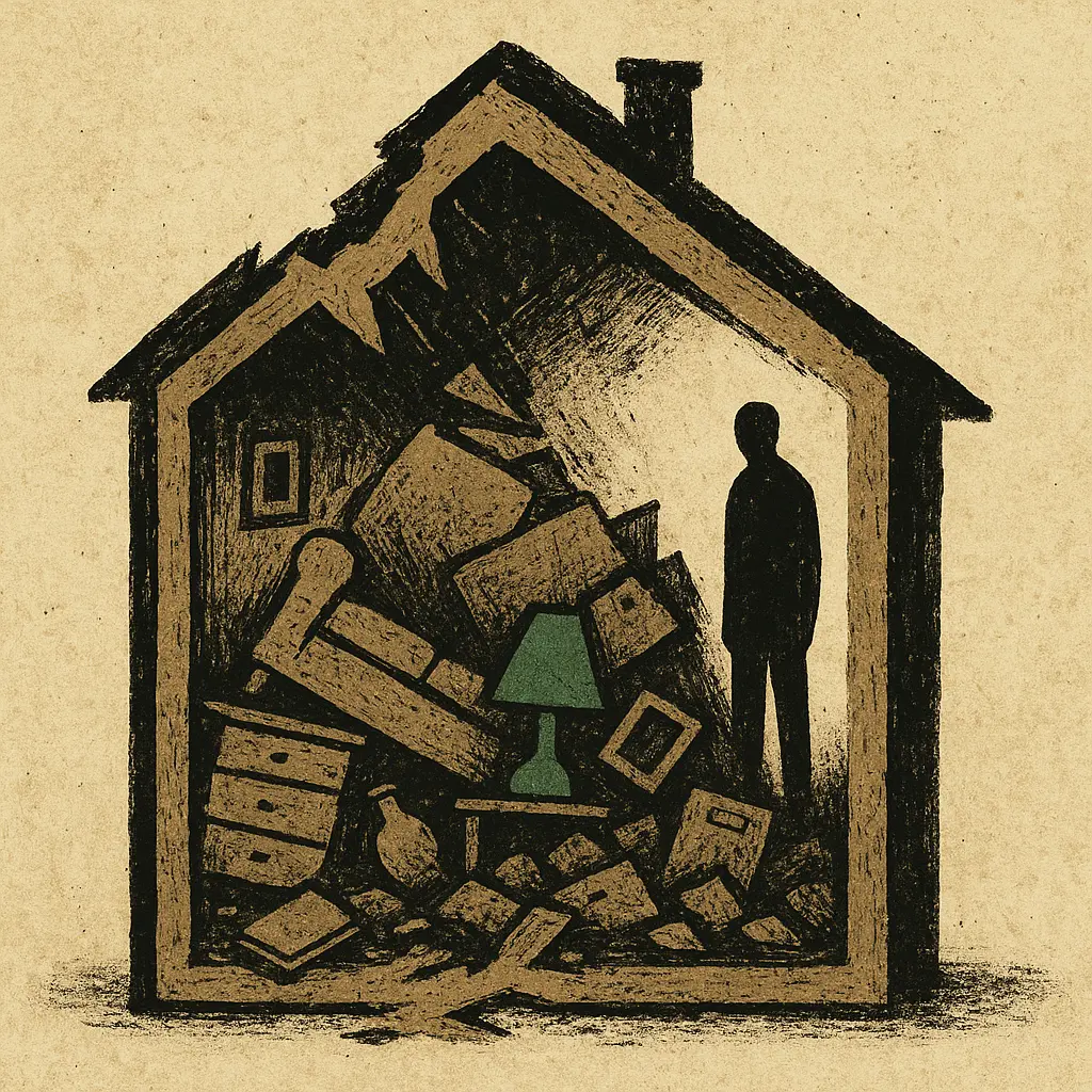 Dallas apartment interior for rent with cluttered belongings highlighting housing challenges for sex offenders